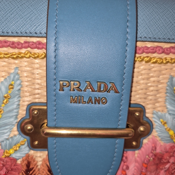 Prada City-Trimmed Paglia Cahier Crossbody Bag - Picture 8 of 14